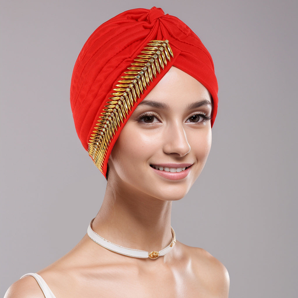 Turban plissé à strass pour femmes, bonnet élastique, foulard de Ramadan, bonnet chimio, chapeau africain