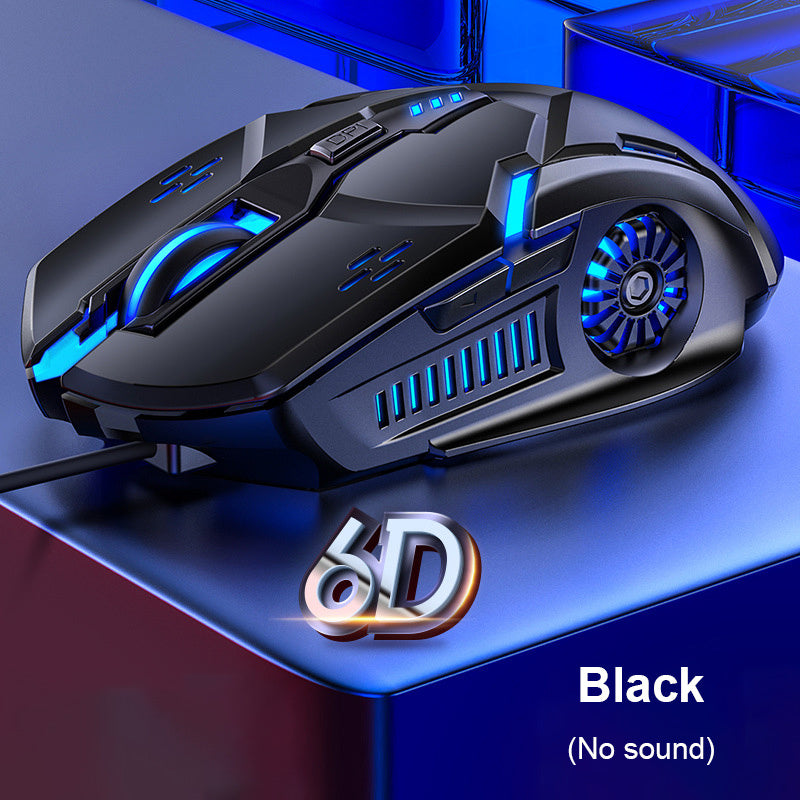 Wired RGB Gaming Mouse 6 Buttons 4-Speed 3200 DPI Silent Backlight for PC Laptop