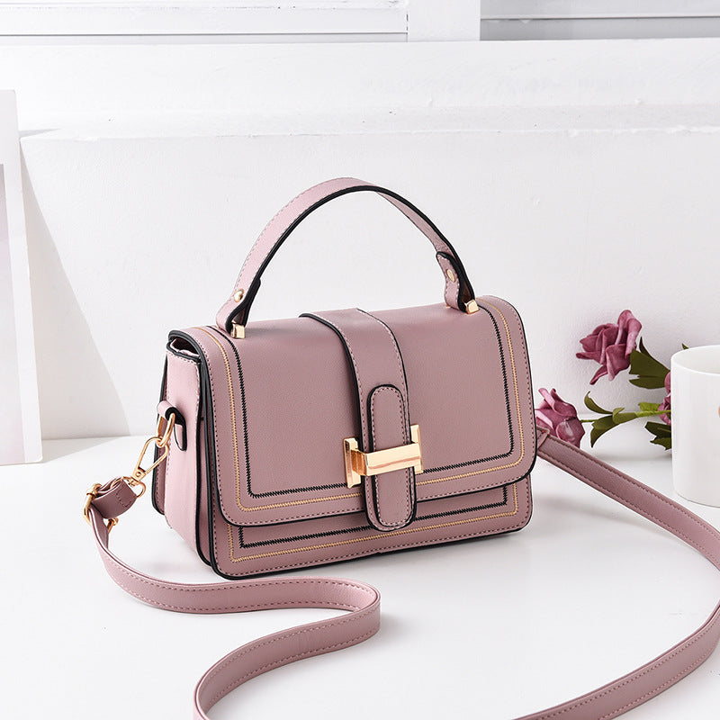 Sac bandoulière en cuir véritable petit format carré pour femme