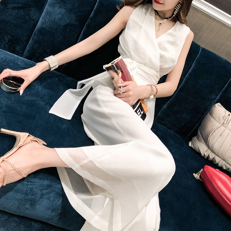 Chiffon fashion two-piece wide-leg pants