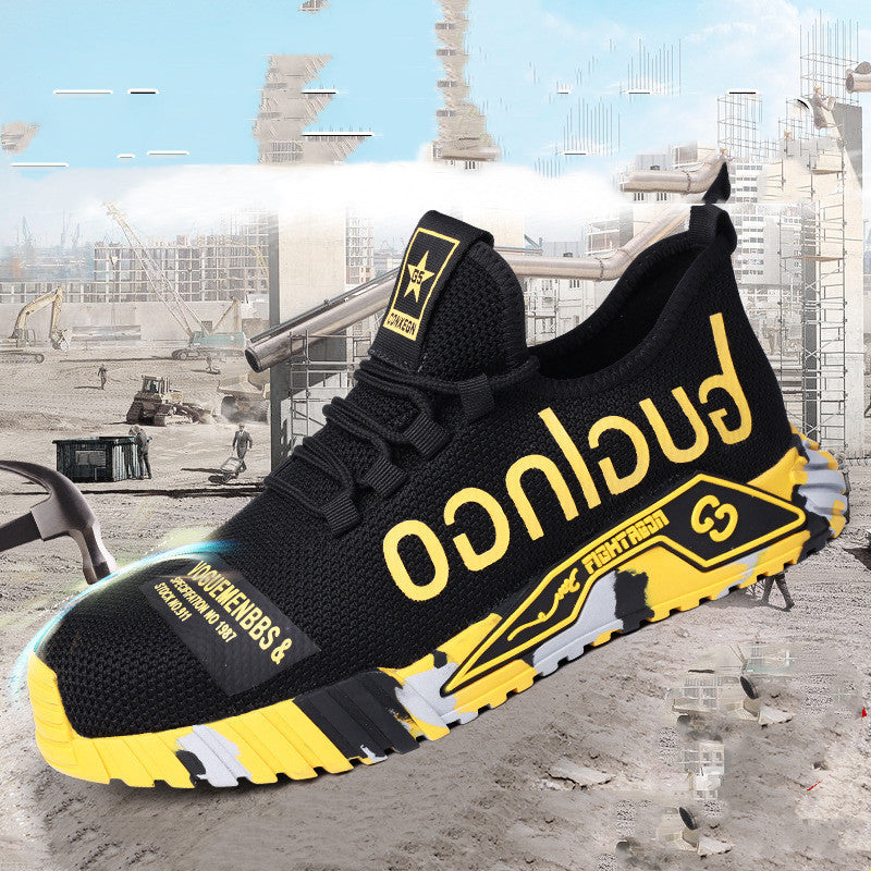 Breathable Flyknit Kevlar Steel Toe Midsole Safety Shoes