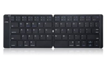 Leather Surface Wireless Mini Bluetooth Folding Keyboard for Laptop Tablet Phone