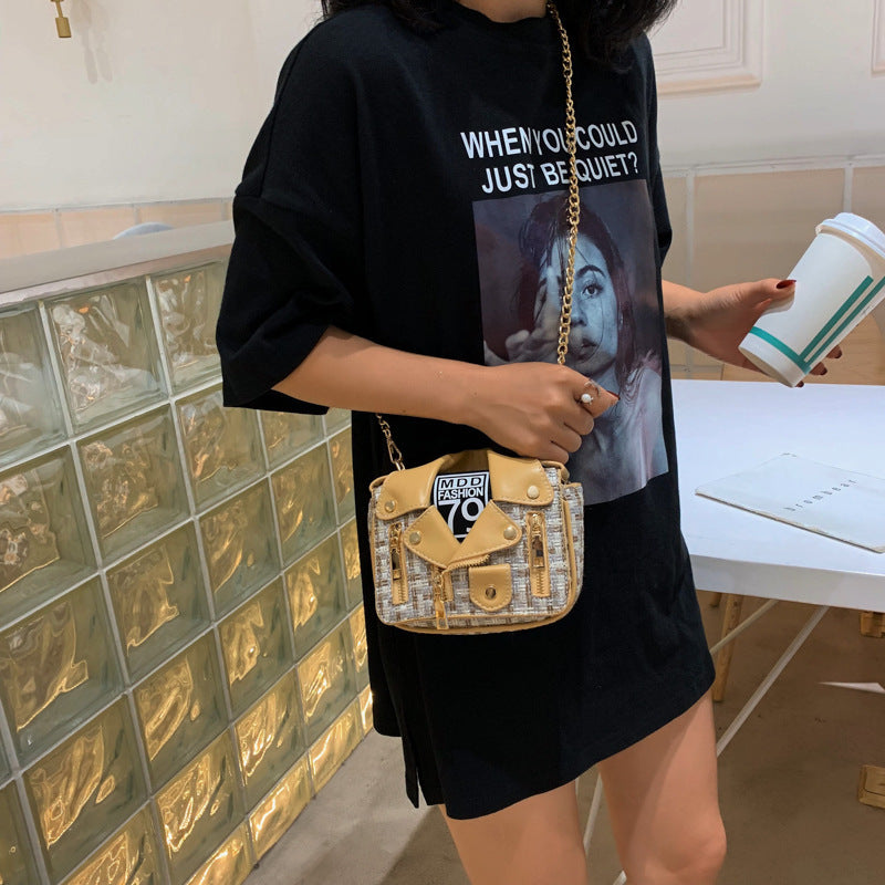 Clothes shape bag chain messenger bag