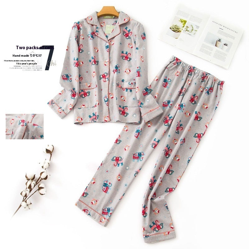 Ensemble de pyjama en flanelle à manches longues pour femme