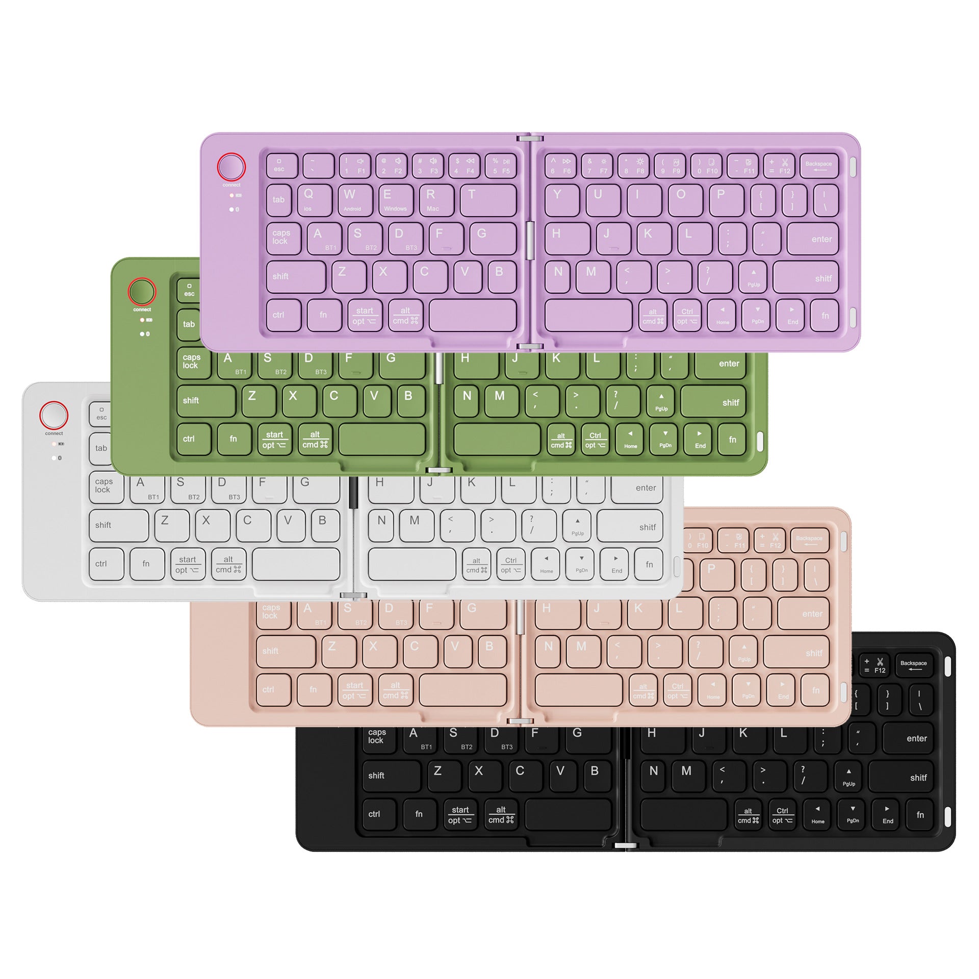 Wireless Bluetooth Mini Portable Double Folding Keyboard for Notebook, Computer & Cellphone
