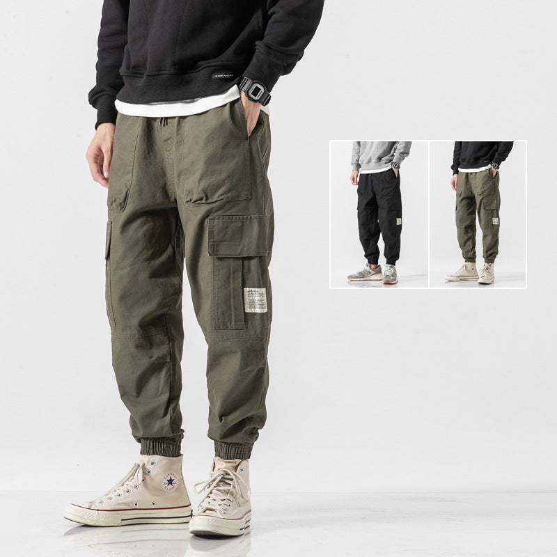 Pantalon en coton polyvalent pour homme salopette style rétro japonais