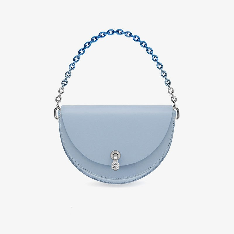 Women's Small Cow Leather Diamond Lock Shoulder Messenger Bag