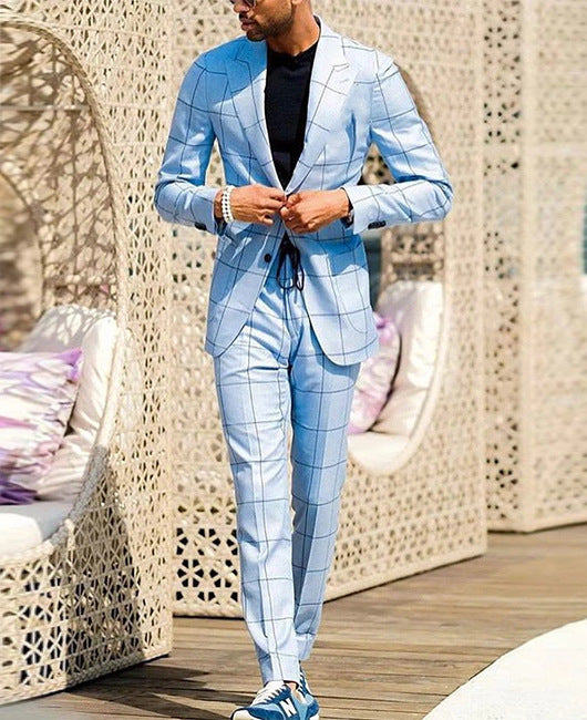 Men's Modern Two-Piece Nylon Suit for Spring & Autumn