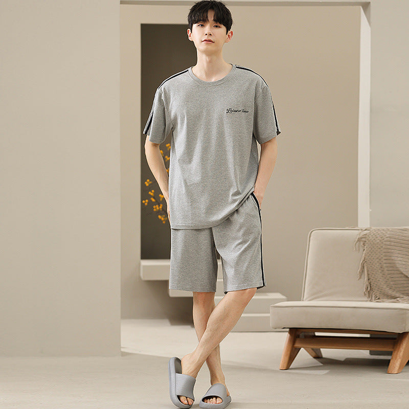 Men's Soft Short Sleeve 2 Casual Plus Size Pajamas Suit