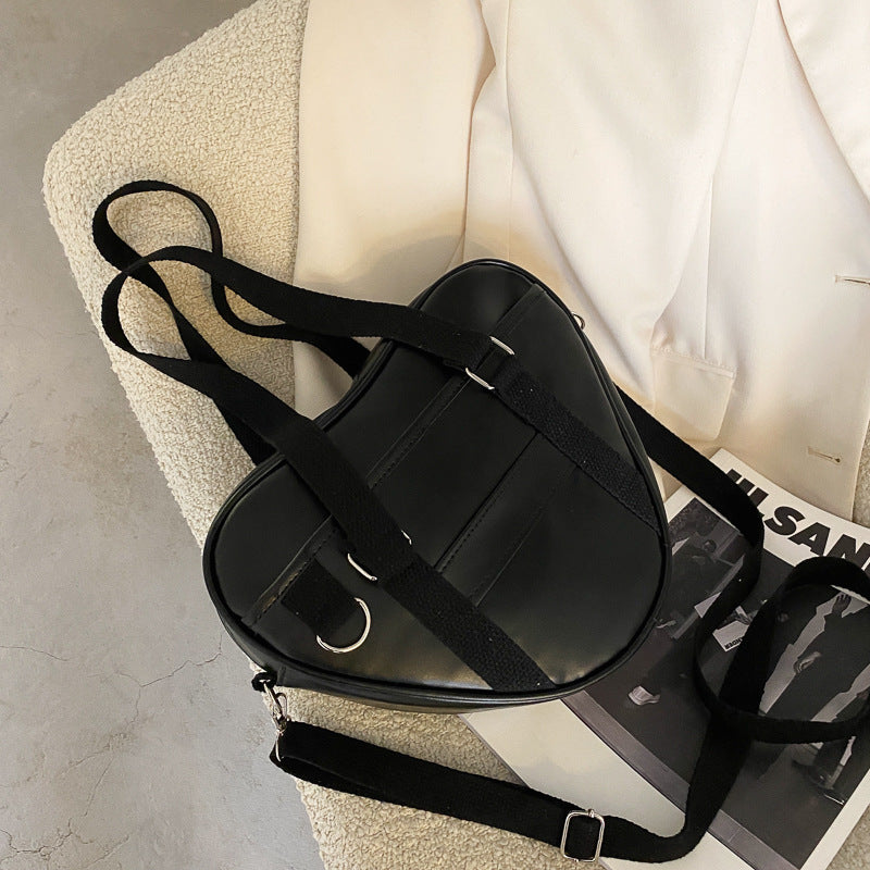 Trendy PU Heart-Shaped Girl Student Shoulder Bag Handbag