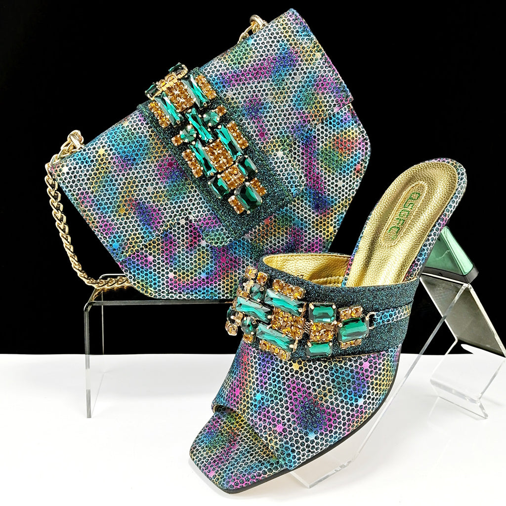 Women's Camouflage High Heel Shoes & Bag Set Sizes 38-43