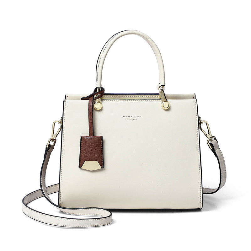 Large Capacity Cowhide Leather Messenger Tote Mommy Bag