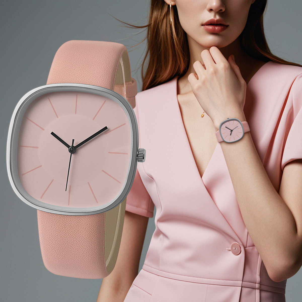 Montre carrée en silicone cube de sucre pour femmes de niche à la mode