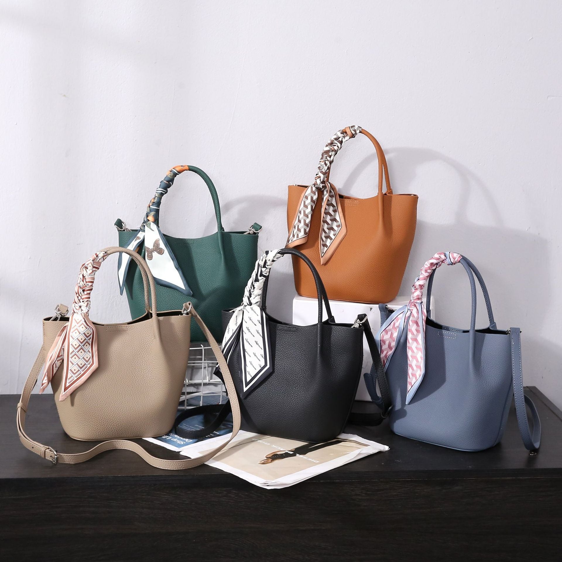 Sac pour femme en cuir véritable à bandoulière 27x11x19cm
