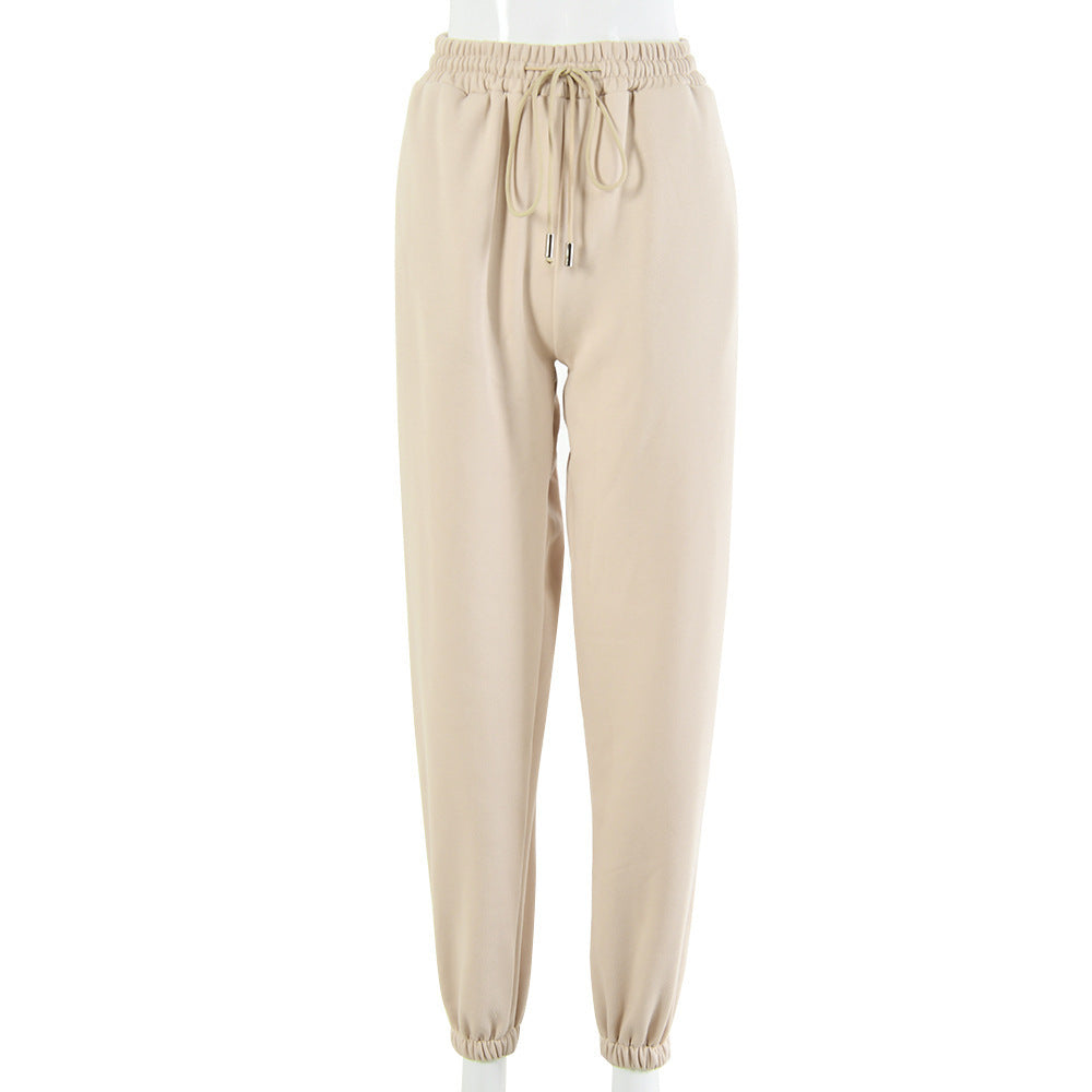 Pantalon ample décontracté taille basse sexy pour femme avec ceinture