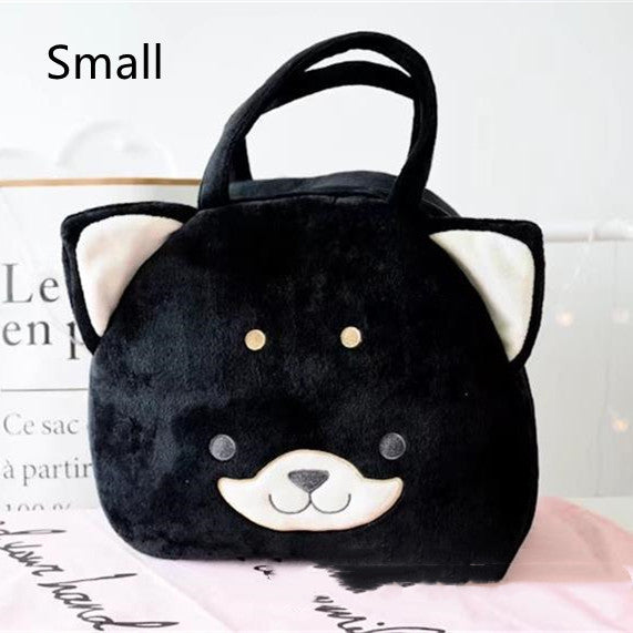 Cartoon Three-color Akita Shiba Inu Plush Hand Bag