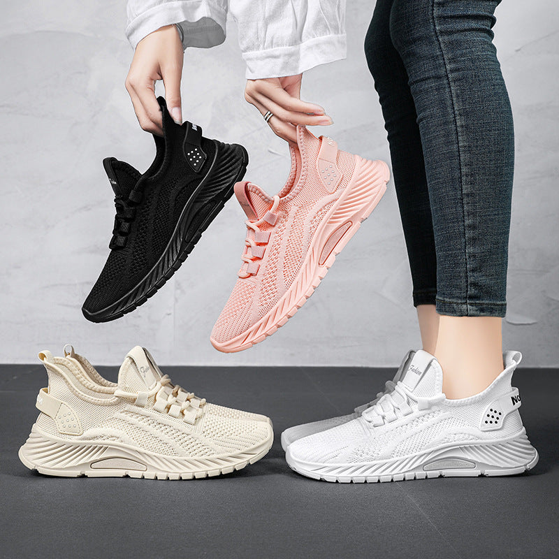 Women’s Lightweight Breathable Mesh Lace-Up Flat Sports Sneakers