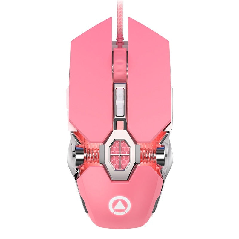 Wired Gaming Mouse with LED Light-Emitting Macro & Mute Function USB