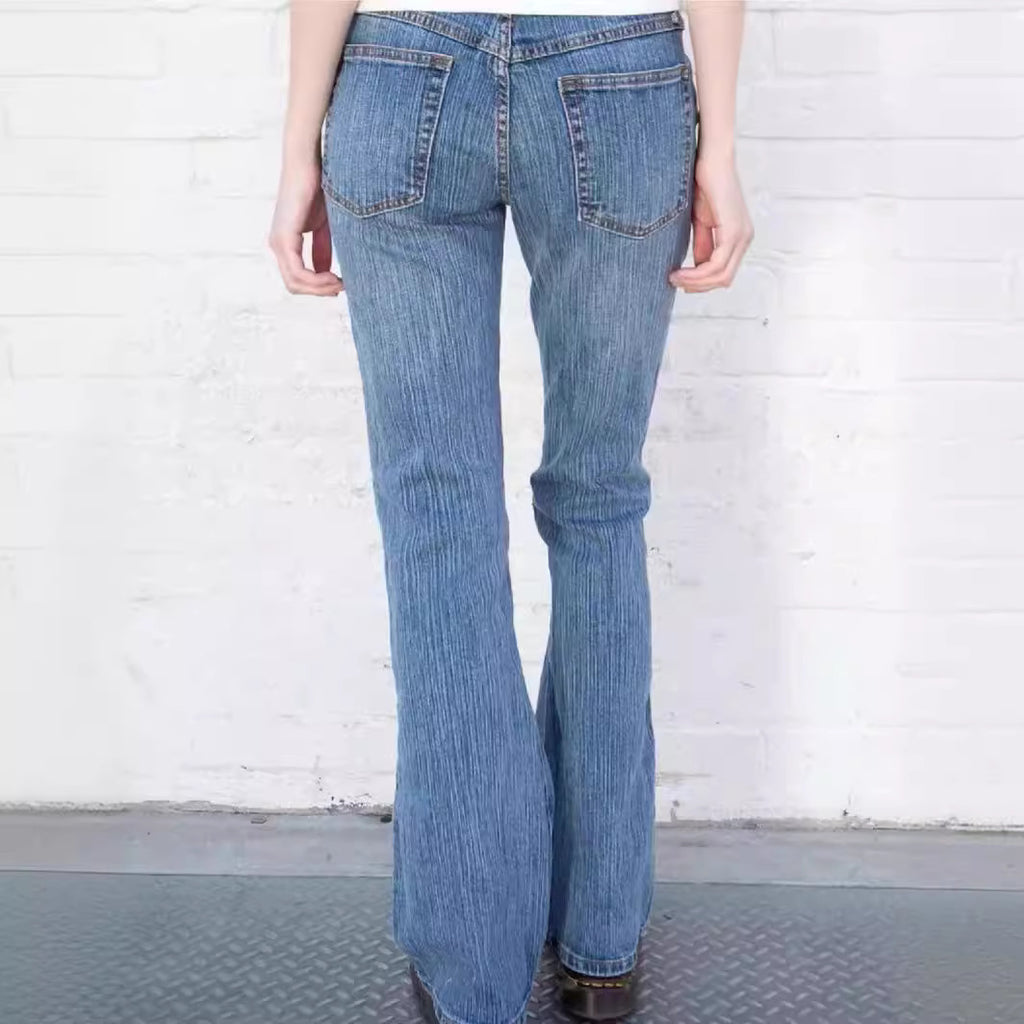 Slim Fit Low Waist Denim Jeans Long Pants