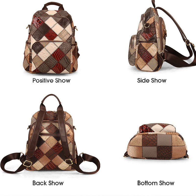High-Grade Cowhide Leather Large Capacity Travel Mommy Bag