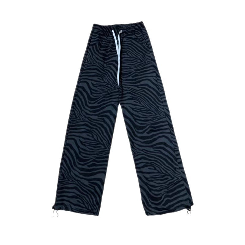 Men's And Women's Thickened Printed Wide-leg Casual Pants