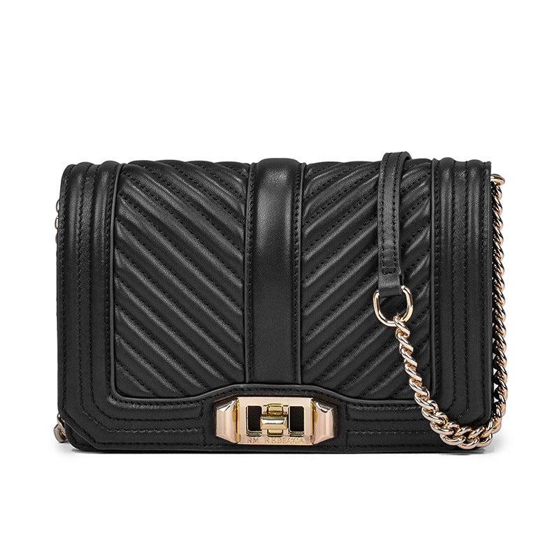Women's Rhombic Chain Shoulder Bag Crossbody Plaid Cowhide