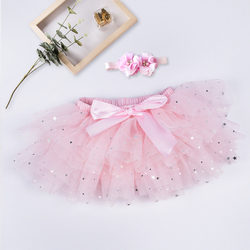 Children's Net Yarn Half-Length Skirt