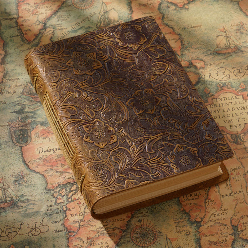 Carnet de croquis en cuir de vachette vintage fait à la main 190x140mm