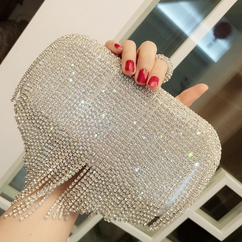 Sac à main à franges pour femme en diamant brillant pour soirée et mariée