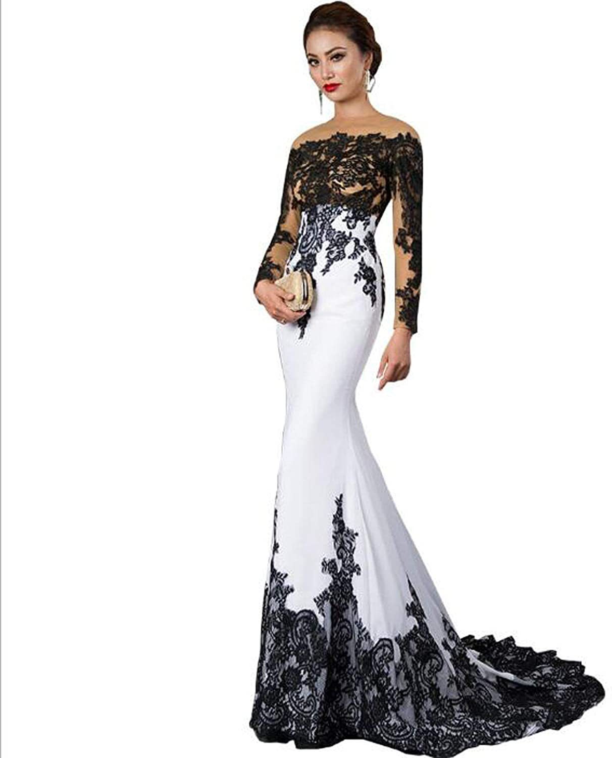 Slim White Lace Mermaid Tail Wedding Dress