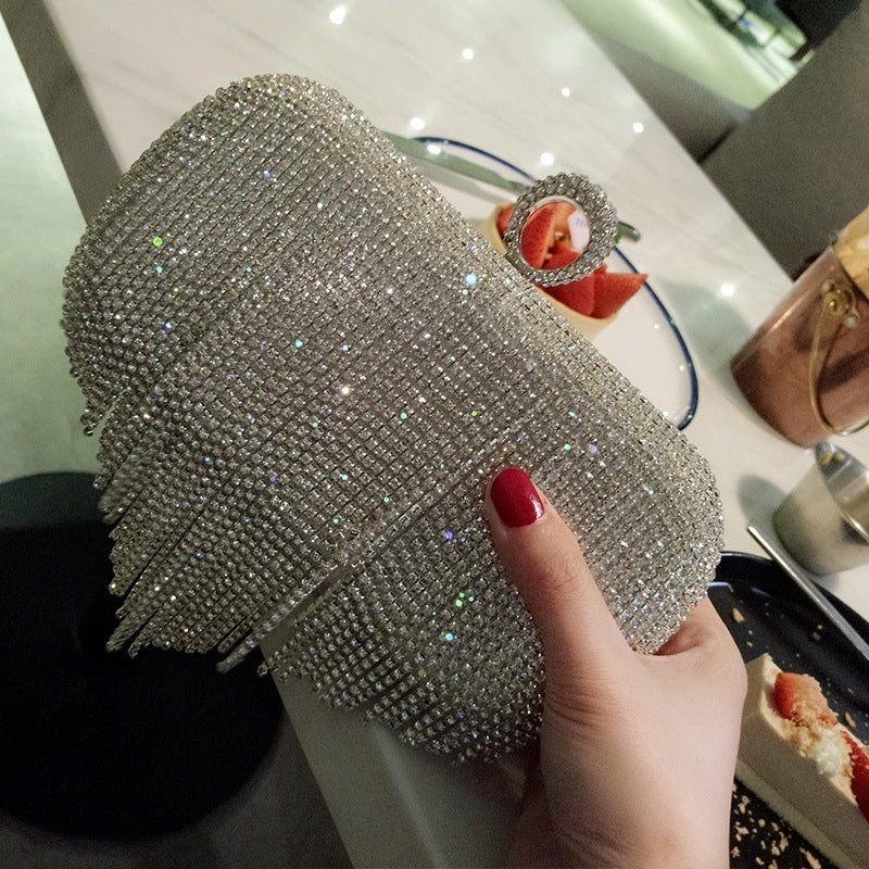 Sac à main à franges pour femme en diamant brillant pour soirée et mariée