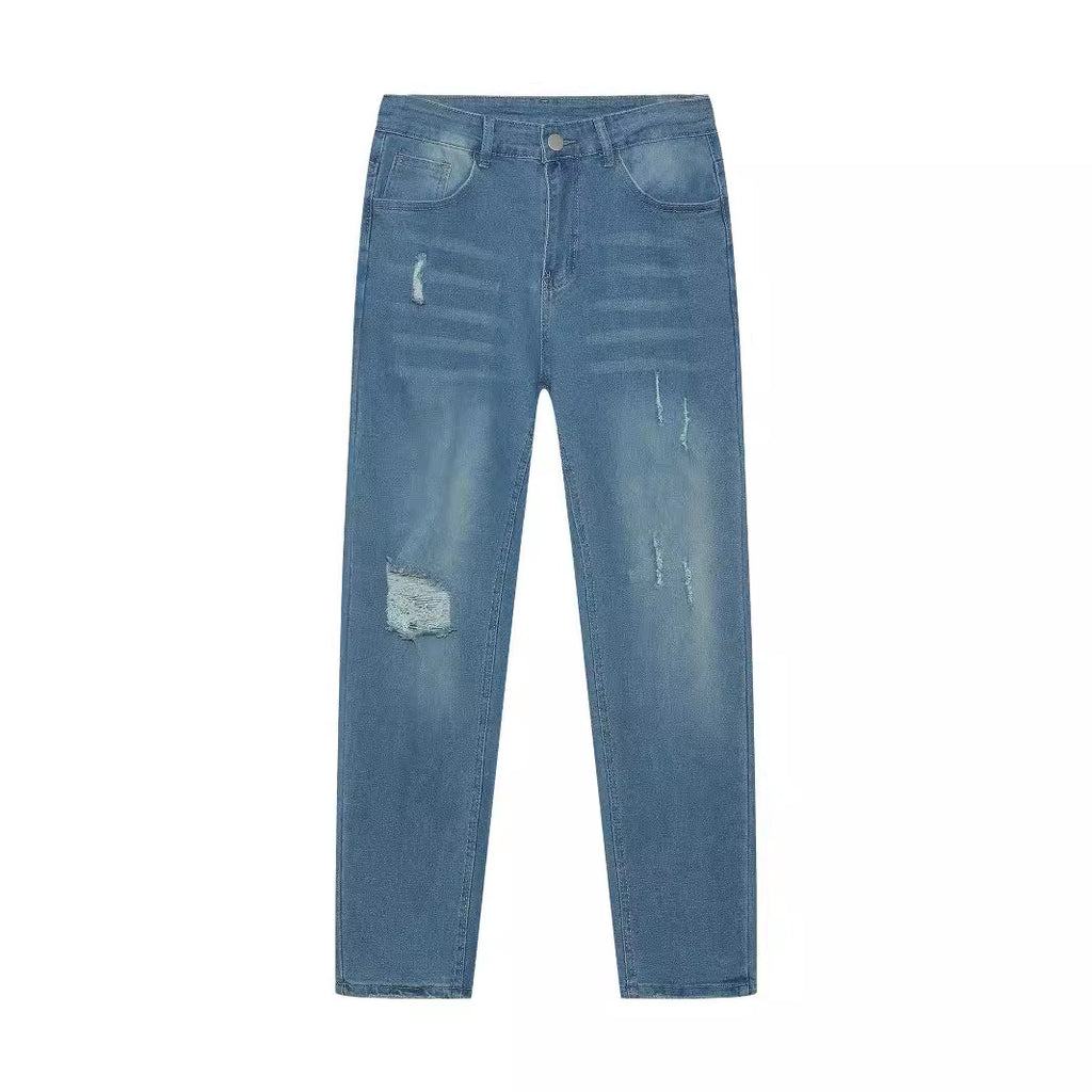 Jean Skinny Homme en Denim Bleu Élasticité Moyenne