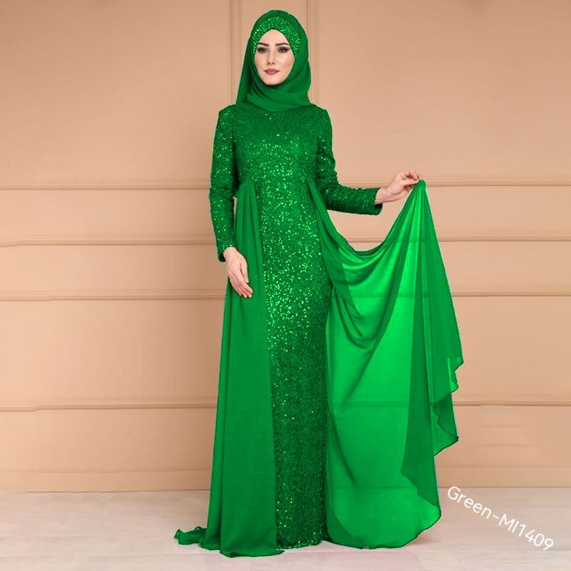 Noble Elegant Slimming Sequined Retro Fish Tail Dress for Ladies