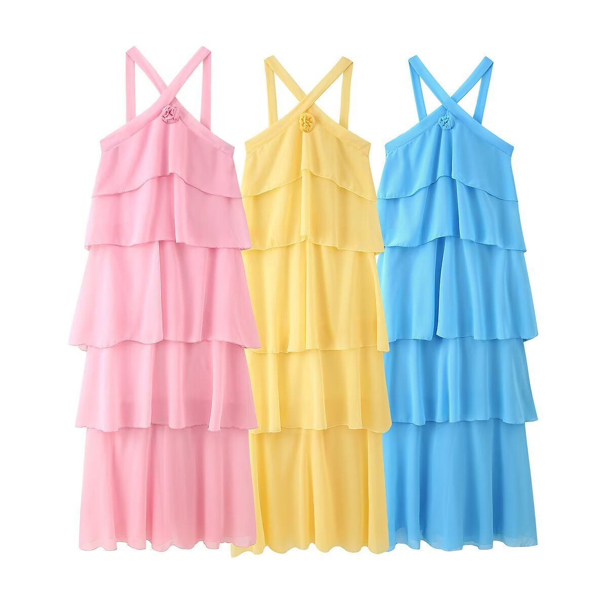 Decorative Chiffon Sling Dress Women