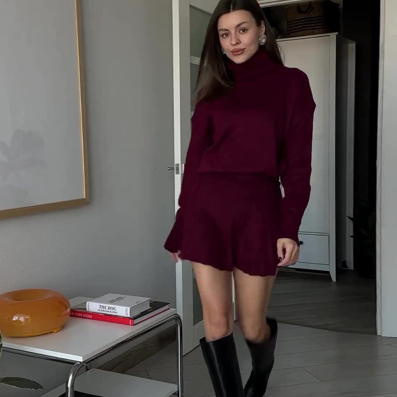 Ensemble deux pièces pour femme : pull et jupe courte, taille mi-haute, XS-XXXL