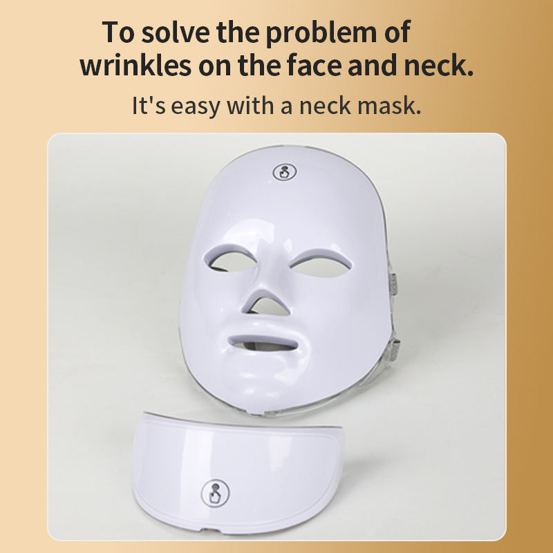 White Rechargeable Colorful LED Facial Beauty Mask with USB Charging
