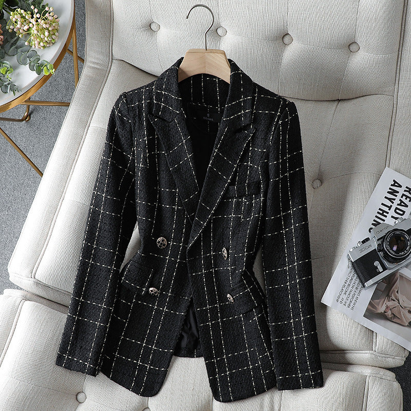 Foreign Tweed Slim Suit Collar Coat Lightly Dressed