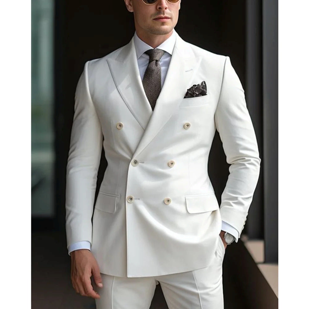 Men's Slim Fit Two-Piece Business Casual Suit Set