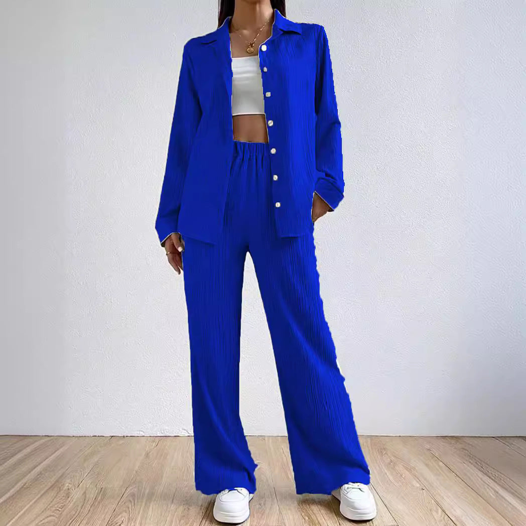 Drawstring Trousers Two-Piece Casual Suit