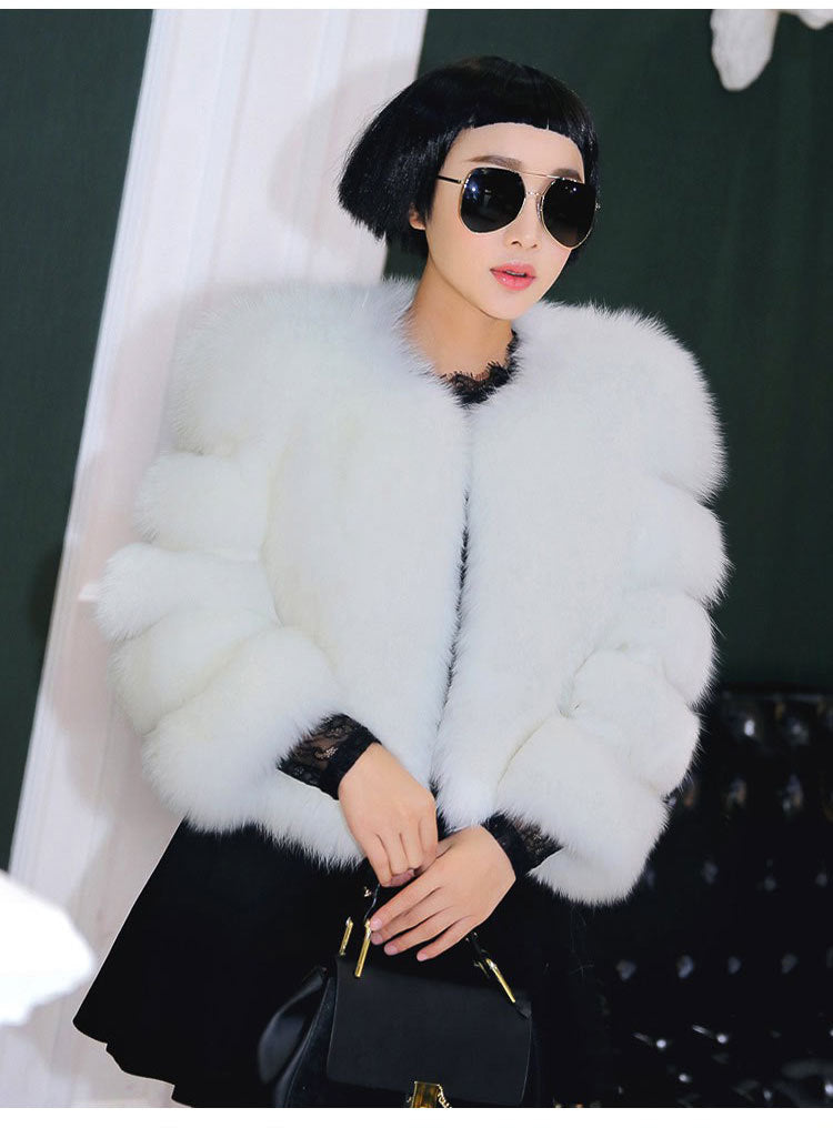 Anti-Fox Real Fur Wool Coat