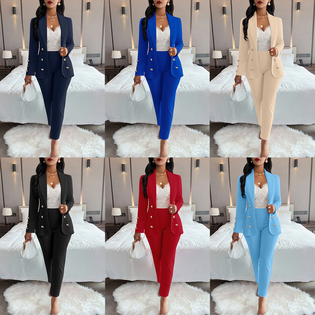 European and American Women's Small Suit with Dignified Design