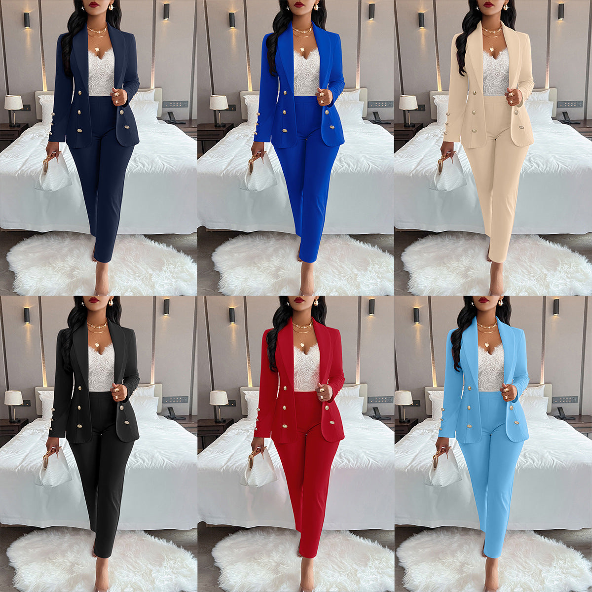 European and American Women's Small Suit with Dignified Design