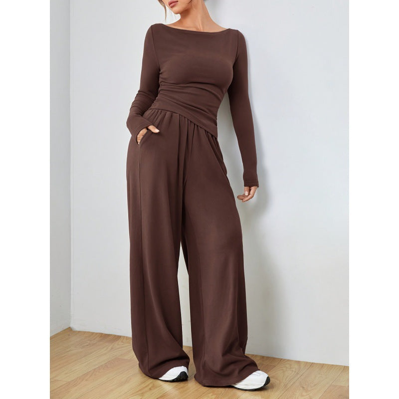Costume décontracté irrégulier à manches longues pour femme avec poches, en coton, tailles S-XL