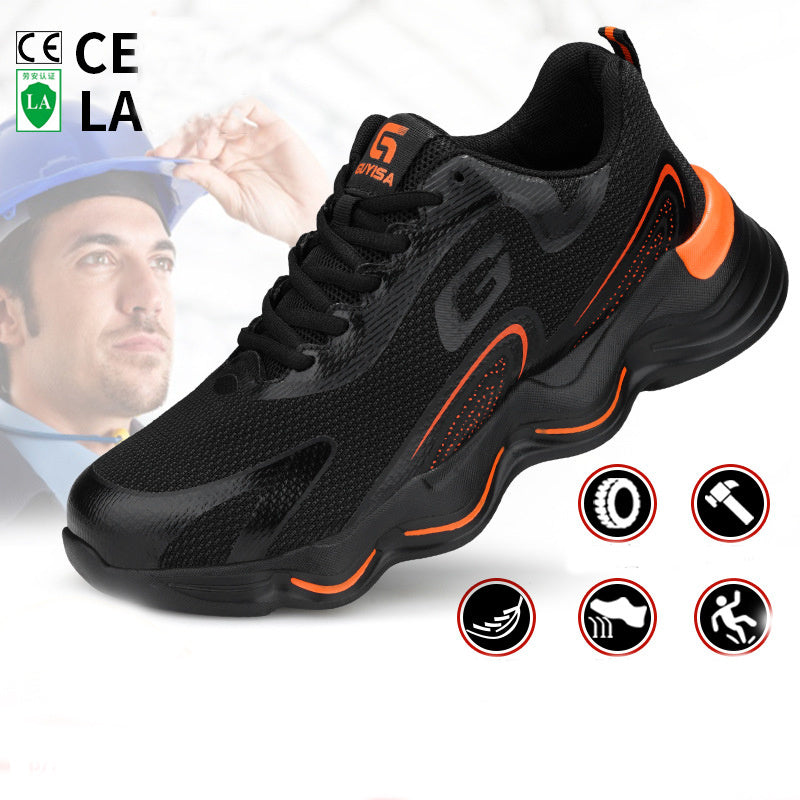 Steel Toe Work Shoes for Men Nonslip Puncture-Resistant Safety Sneakers