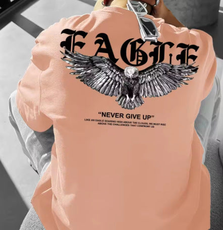 Summer Men's Loose Plus Size Print Round Neck Short Sleeve T-shirt