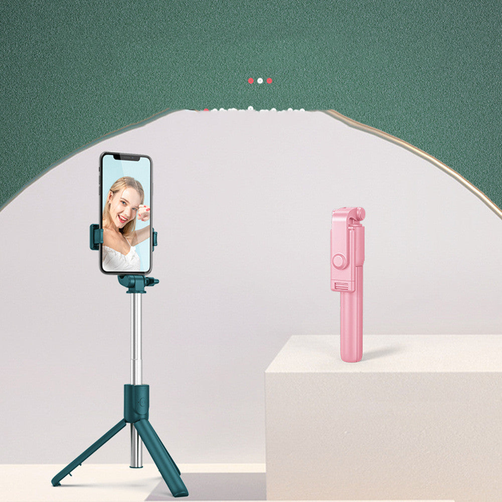 Bluetooth Selfie Stick with Tripod for Mobile Phones, Adjustable 26.4" Stainless Steel, Black White Pink Dark Green