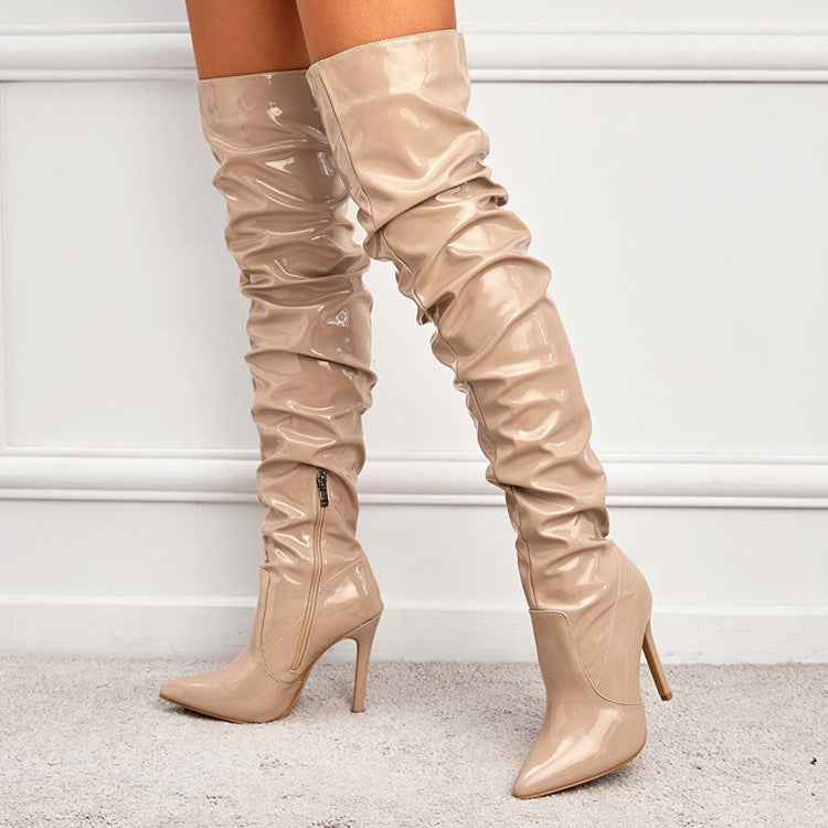 Bottes de soirée cuissardes à talons aiguilles pour femmes