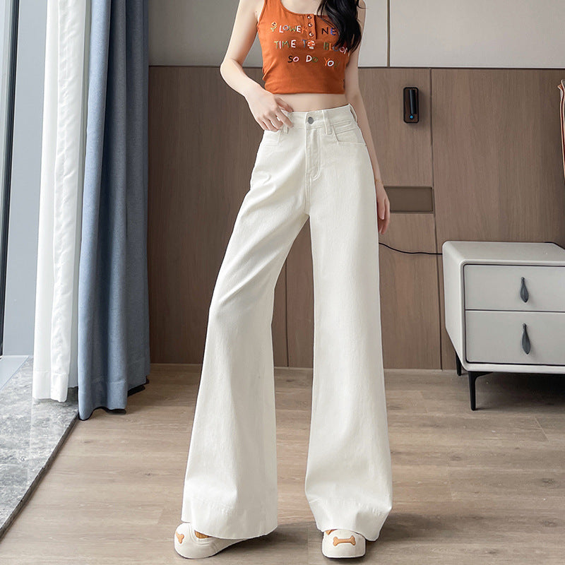 High Waist Wide Leg Jeans for Women Loose Casual Cotton Pants
