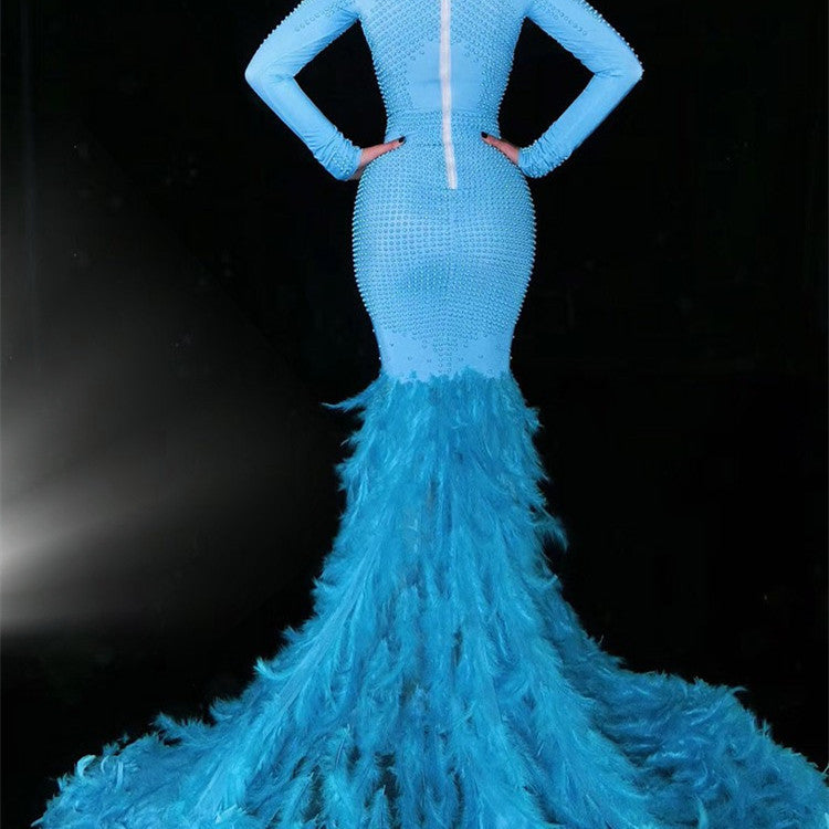 Feather Trailing Water Bottle Hip Dress Costume