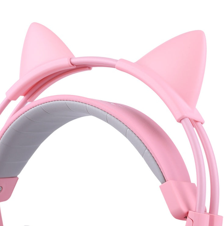 USB 7.1 Virtual Surround Sound Cat Ear Gaming Headset with LED Lights